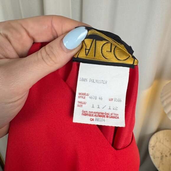 Vintage Algo Red Slip Dress Made in Canada size 11/12 - Picture 4 of 7